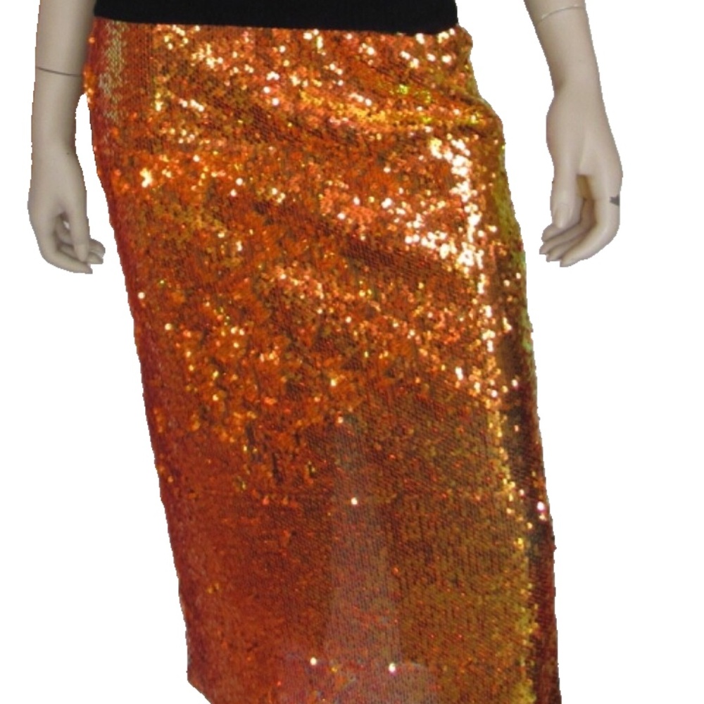 ZARA A-Line Sequin Sequin A-Line Party Cocktail Midi Skirt S